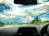HappyBalls Pink Awareness Ribbon Car Antenna Topper / Mirror Dangler / Auto Dashboard Accessory