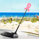 HappyBalls Pink Awareness Ribbon Car Antenna Topper / Mirror Dangler / Auto Dashboard Accessory