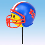 Kansas Jayhawks Helmet Head Team Car Antenna Topper / Desktop Bobble Buddy (College Football)(Yellow Face)