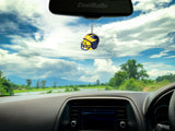 Michigan Wolverines Helmet Car Antenna Topper / Mirror Dangler / Auto Dashboard Buddy (College Football) (Yellow Face)