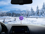 ..HappyBalls Happy Smiley Face Car Antenna Topper / Auto Dashboard Accessory (Purple)