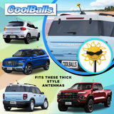 Coolballs California Sunshine Car Antenna Topper (Black Shades) - Thick Fat Antenna Fit