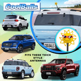 Coolballs California Sunshine Car Antenna Topper (Red Shades) - Thick Fat Antenna Fit