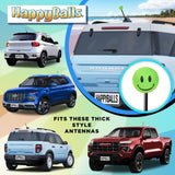 ..HappyBalls Happy Smiley Face Car Antenna Topper (Green) - Thick Antenna Fit