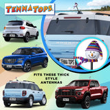 Tenna Tops Snowman Winter Hat & Scarf Car Antenna Topper (Purple) - Thick Antenna Fit