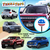 Tenna Tops USA American Patriotic Flag Car Antenna Topper - Thick Fat Antenna Fit