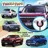 Tenna Tops "Milkshake" Cow Car Antenna Topper - Thick Antenna Fit