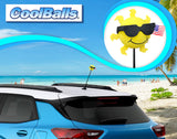 Coolballs Patriotic Cool Sunshine USA Flag Car Antenna Ball - Thin Antenna Fit