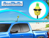 *New* Coolballs Hala Kahiki Pineapple Car Antenna Topper - Thick Fat Antenna Fit