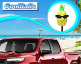 *New* Coolballs Hala Kahiki Pineapple Car Antenna Topper - Thick Fat Antenna Fit