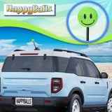 ..HappyBalls Happy Smiley Face Car Antenna Topper (Green) - Thick Antenna Fit