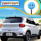 ..Tenna Tops Happy Smiley Face Car Antenna Ball (Blue) - Thick Antenna Fit