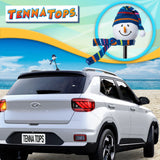 Tenna Tops Snowman Winter Hat & Scarf Car Antenna Topper (Blue) - Thick Antenna Fit