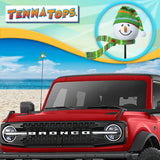 Tenna Tops Snowman Winter Hat & Scarf Car Antenna Topper (Green) - Thin Antenna Fit