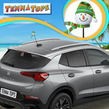 Tenna Tops Snowman Winter Hat & Scarf Car Antenna Topper (Green) - Thin Antenna Fit