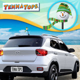 Tenna Tops Snowman Winter Hat & Scarf Car Antenna Topper (Green) - Thick Antenna Fit