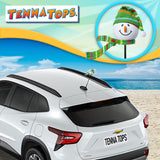 Tenna Tops Snowman Winter Hat & Scarf Car Antenna Topper (Green) - Thin Antenna Fit