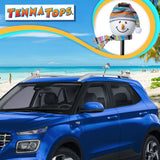 Tenna Tops Snowman Winter Hat & Scarf Car Antenna Topper (Grey) - Thick Antenna Fit