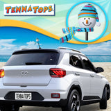 Tenna Tops Snowman Winter Hat & Scarf Car Antenna Topper (Baby Blue) - Thick Antenna Fit