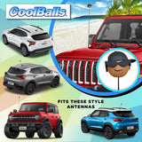 Coolballs Cool Dude Black Sideways Hat Car Antenna Topper