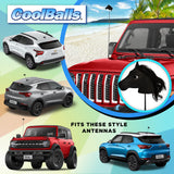 Coolballs Black Fresian Horse Car Antenna Topper - Thin Antenna Fit