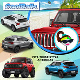 Coolballs Cool Diva - Brunette Car Antenna Topper - Thin Antenna Fit