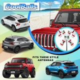 Coolballs Christmas Candy Cane Antenna Topper -  Thin Antenna Fit