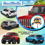 Coolballs "Cool Ese" Cool Dude Bandana Car Antenna Topper (Black Bandana)