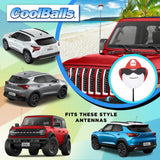 Coolballs Cool Fireman Firefighter Car Antenna Topper - Thin Antenna Fit