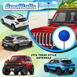 Coolballs Plain Blue Car Antenna Ball - Thin Antenna Fit