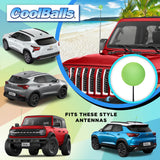 Coolballs Plain Green Car Antenna Ball - Thin Antenna Fit