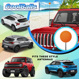 Coolballs Plain Orange Car Antenna Ball - Thin Antenna Fit