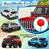 Coolballs Plain Red Car Antenna Ball - Thin Antenna Fit