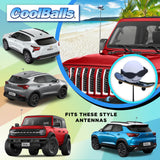 Coolballs "Cool Shred Dog" Skater Boy Car Antenna Topper - Thin Antenna Fit