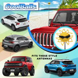 Coolballs California Sunshine Car Antenna Topper (Black Shades) - Thin Antenna Fit