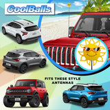 Coolballs California Sunshine Car Antenna Topper (Orange Shades) - Thin Antenna Fit