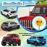 Coolballs California Sunshine Car Antenna Topper (Red Shades) - Thin Antenna Fit