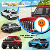 ..HappyBalls Happy Smiley Face Car Antenna Topper (Orange)