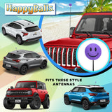 ..HappyBalls Happy Smiley Face Car Antenna Topper (Purple)