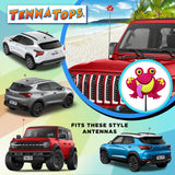 Tenna Tops Red Frog Car Antenna Topper - Thin Antenna Fit