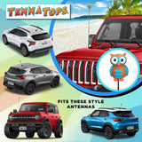 Tenna Tops Blue Owl Car Antenna Topper - Thin Antenna Fit