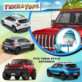 Tenna Tops Snowman Winter Hat & Scarf Car Antenna Topper (Baby Blue) - Thin Antenna Fit