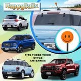 ..HappyBalls Happy Smiley Face Car Antenna Topper (Orange) (Fits Thick Antenna)