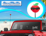 Coolballs Red Apple with Sunglasses Car Antenna Topper - Thin Antenna Fit