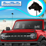 Coolballs Black Fresian Horse Car Antenna Topper - Thin Antenna Fit