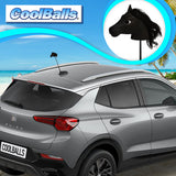 Coolballs Black Fresian Horse Car Antenna Topper - Thin Antenna Fit