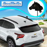 Coolballs Black Fresian Horse Car Antenna Topper - Thin Antenna Fit