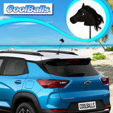 Coolballs Black Fresian Horse Car Antenna Topper - Thin Antenna Fit