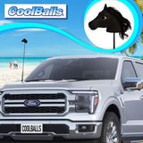 Coolballs Black Fresian Horse Car Antenna Topper - Thin Antenna Fit