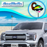 Coolballs Cool Diva - Brunette Car Antenna Topper - Thin Antenna Fit